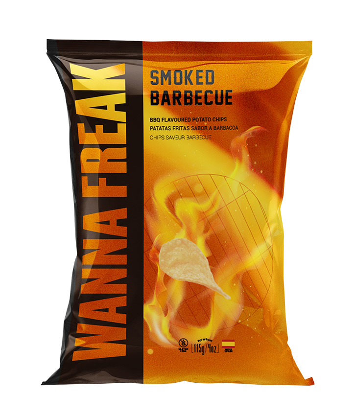 WANNA FREAK CHIPS SMOKED BARBECUE 115GR X20
