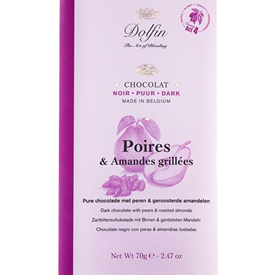 DOLFIN BAR DARK 52% PEAR / ROASTED ALMONDS 70GR X15