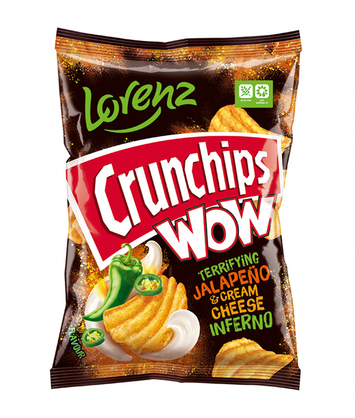 LORENZ CRUNCHIPS WOW JALAPENO CHEESE 110GR X10