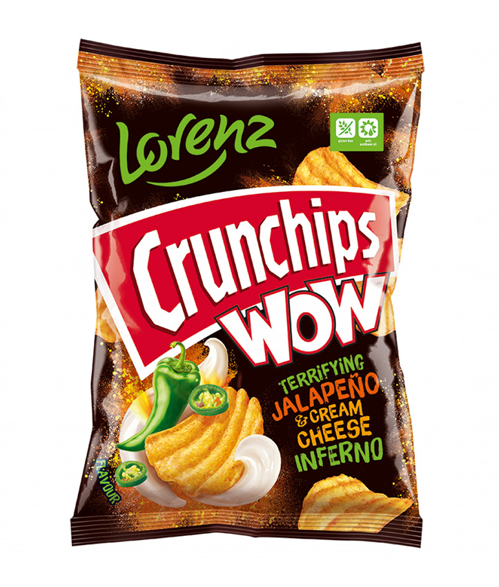 LORENZ CRUNCHIPS WOW JALAPENO CHEESE 110GR X10