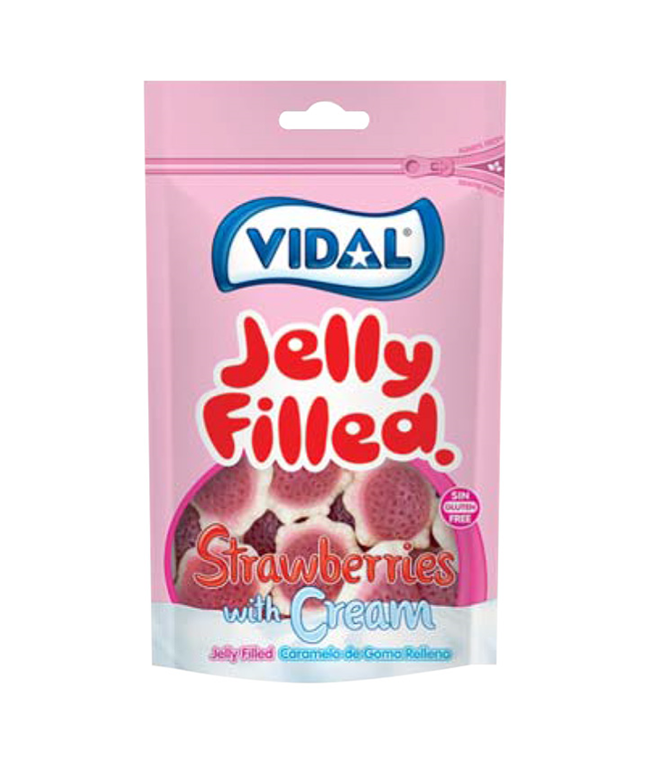 VIDAL POUCH STRAWBERRY CREAM 180GR X10
