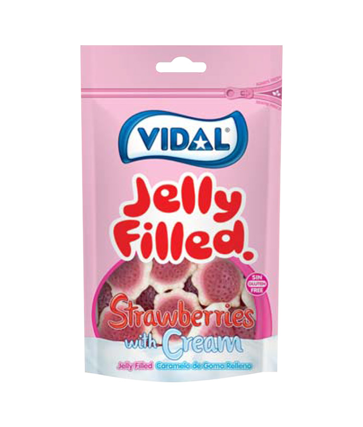 VIDAL POUCH STRAWBERRY CREAM 180GR X10