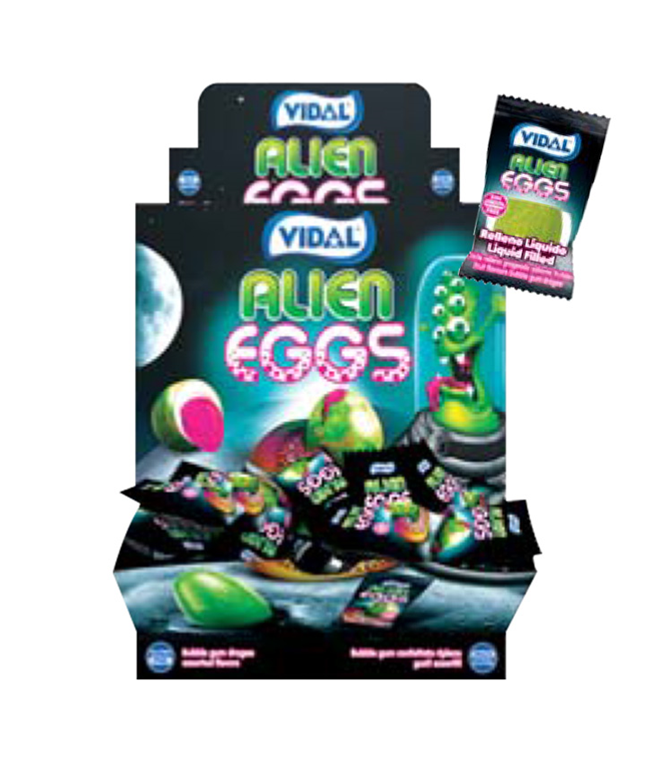 VIDAL *BOX ALIEN EGGS BUBBLE GUM 200PC