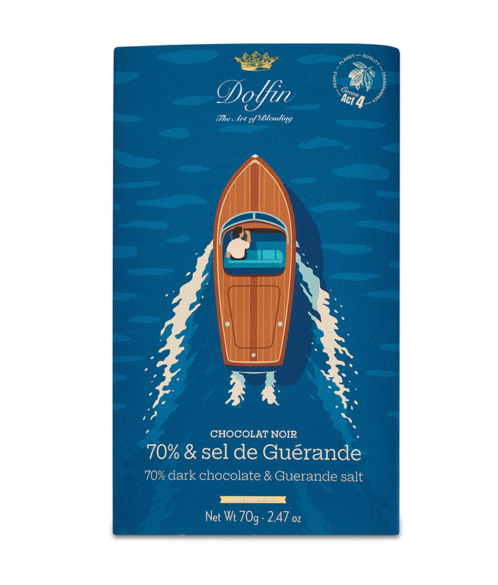 DOLFIN TABL. SUMMER NOIR 70% SEL G. 70GR X15