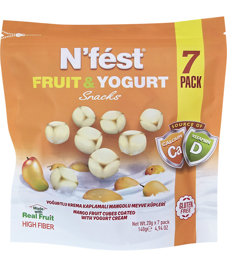 SNACKS FRUIT & YOGURT MANGO 140GR X12