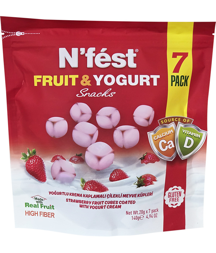 SNACKS FRUIT & YOGURT STRAWBERRY 140GR X12