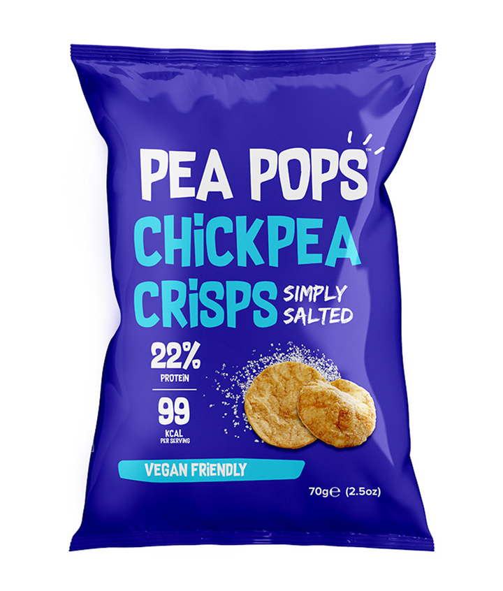 PEA POPS SIMPLY SALTED 70GR X12