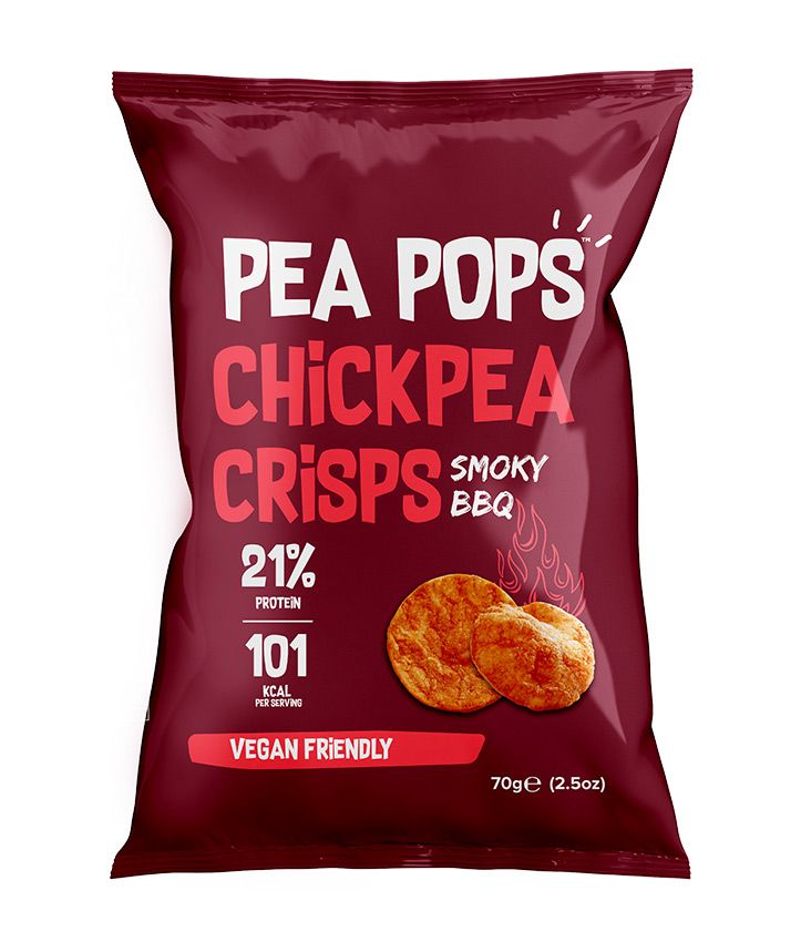PEA POPS SMOKY BARBEQUE 70GR X12