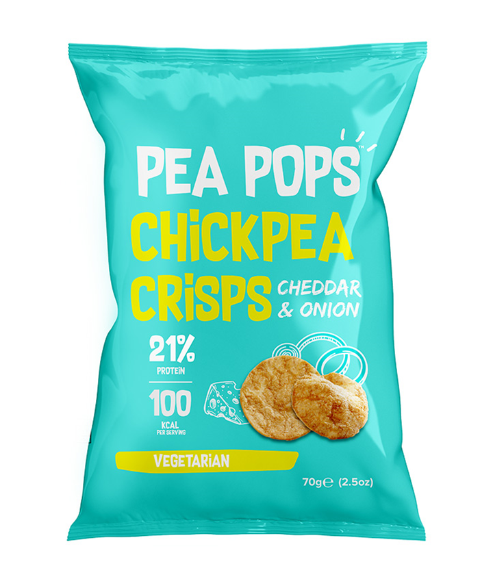 PEA POPS CHEDDAR & ONION 70GR X12