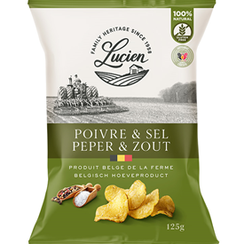 CHIPS DE LUCIEN POIVRE ET SEL  125GR X 20