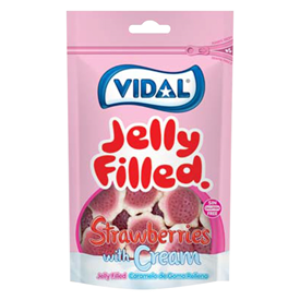 VIDAL POUCH STRAWBERRY CREAM 180GR X10