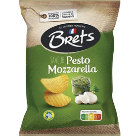 CHIPS BRETS PESTO MOZARELLA 125GR X10