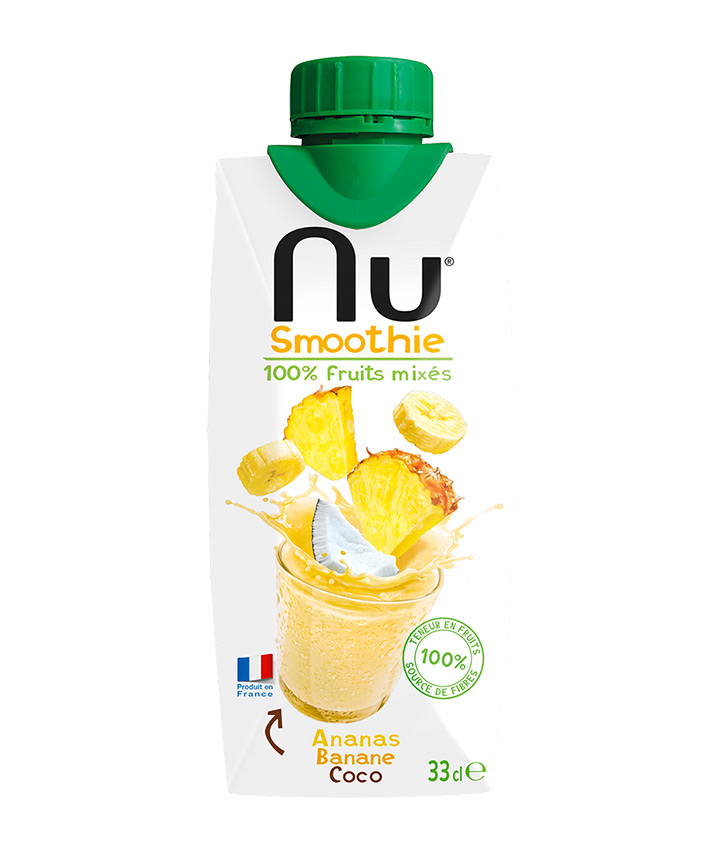 NU SMOOTHIE ANANAS BANANE COCO 33CL X12