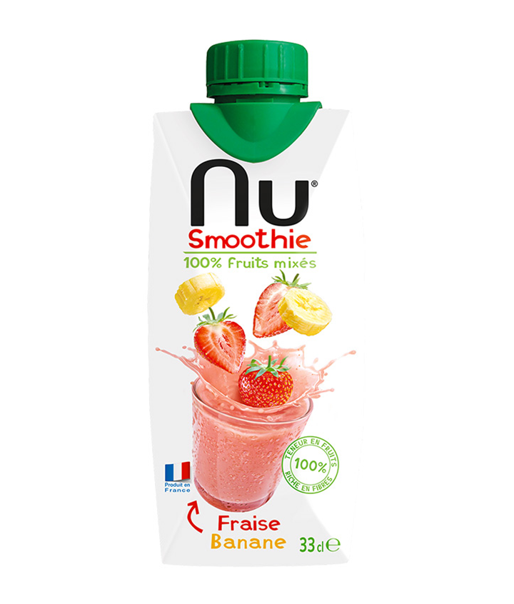 NU SMOOTHIE FRAISE BANANE 33CL X12