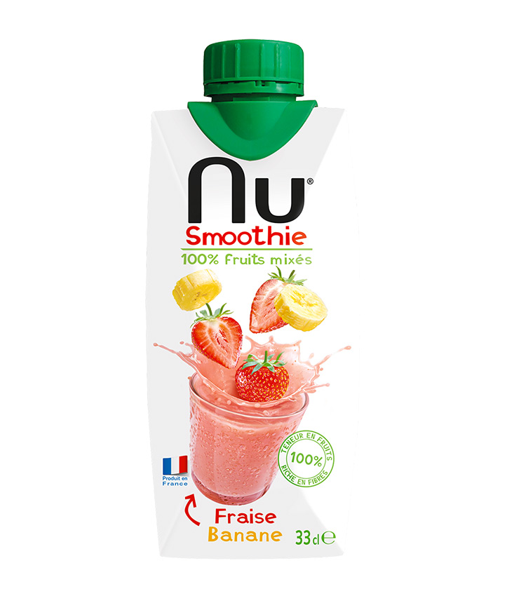 NU SMOOTHIE FRAISE BANANE 33CL X12
