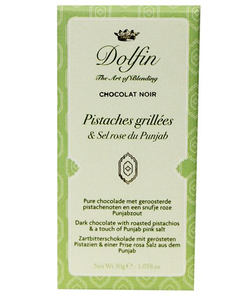 DOLFIN MINI ZUUR/ZOUT FONDANT PISTACHENOTEN / ZOUT UIT PUNJAB 30GR X 25