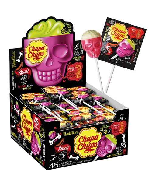 CHUPA CHUPS STRAWBERRY LIME LOLLIPOPS 15GR X45