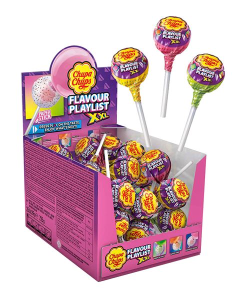 CHUPA CHUPS PLAYLIST XXL BUBBLE LOLLIPOPS 29GR X25