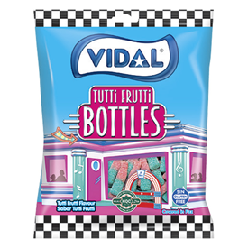 VIDAL # SOUR TUTTI FRUTTI BOTTLES 90GR X14