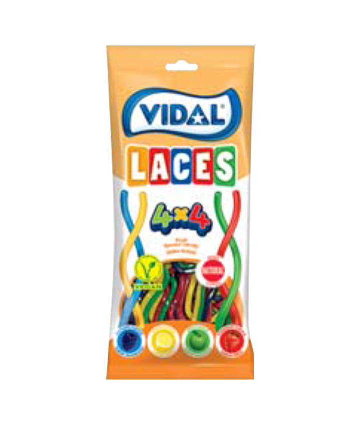 VIDAL LACES 4 FLAVOURS/COLOURS 85GR X14