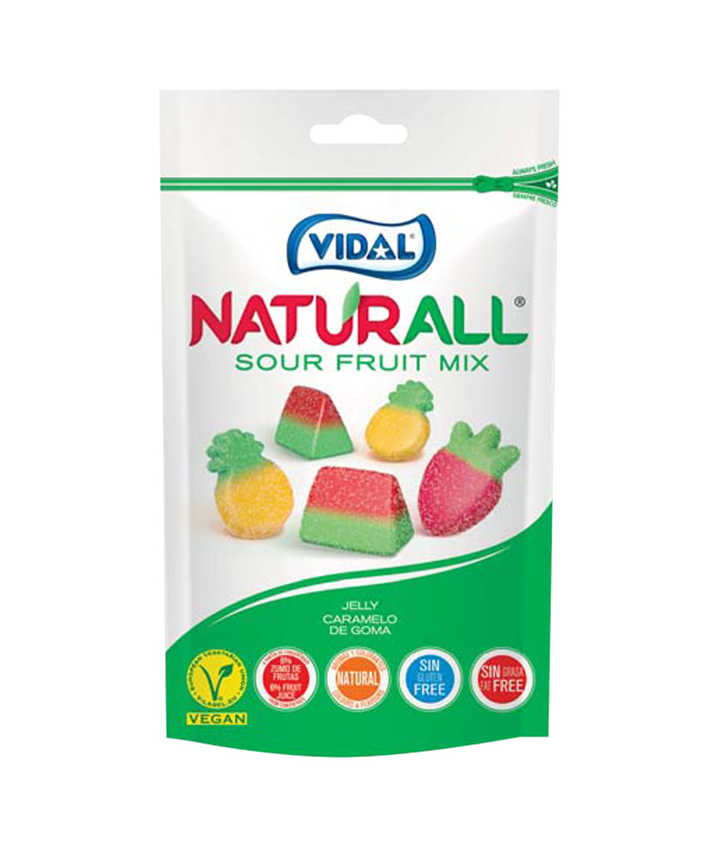 VIDAL *POUCH NATURAL SOUR FRUIT 180GR X10