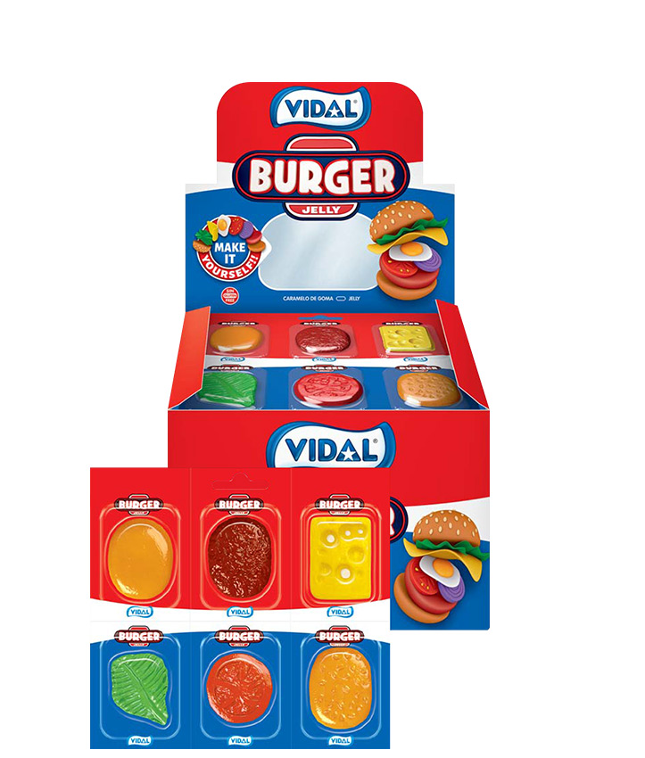 VIDAL BOX BURGER JELLY 6PC X11
