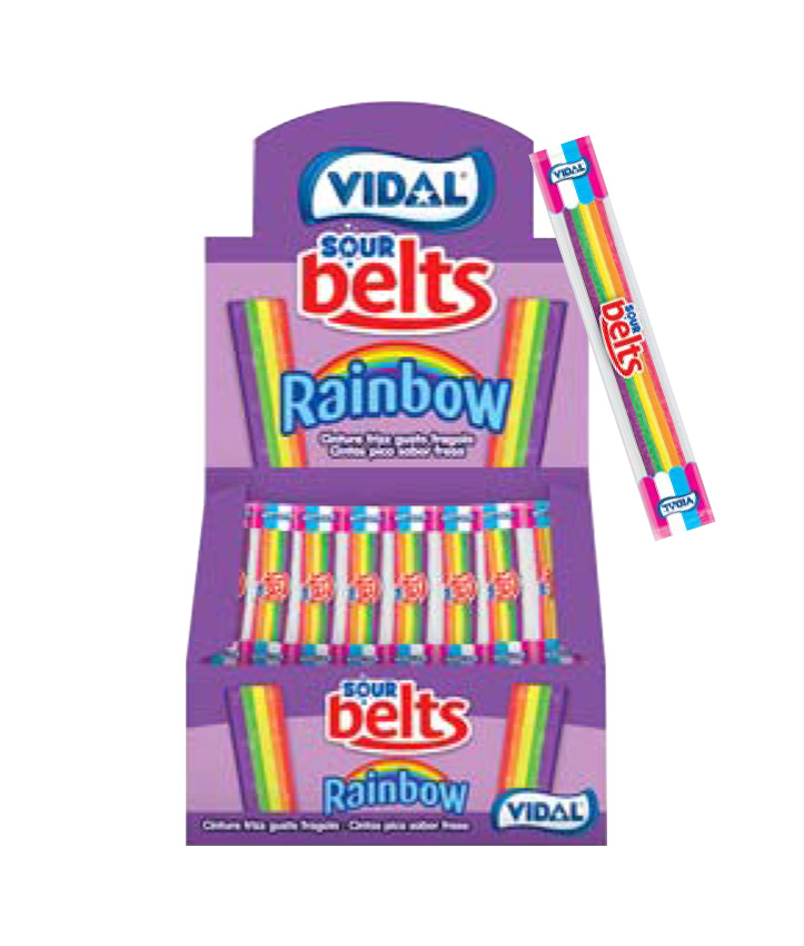 VIDAL *BOX WRAPPED RAINBOW BELTS 150PC