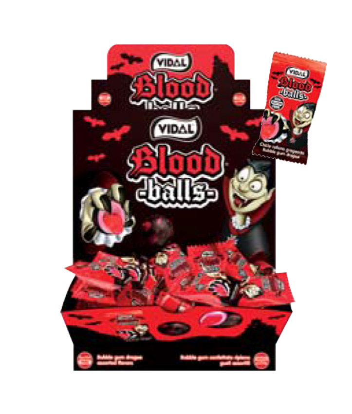 VIDAL *BOX BLOOD BALLS BUBBLE GUM 200PC