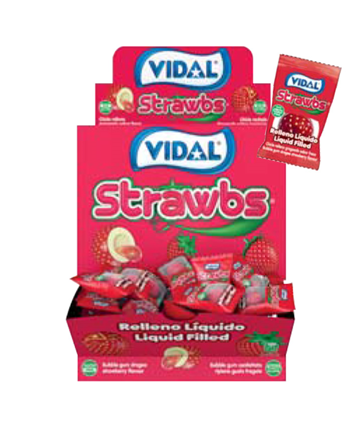 VIDAL *BOX STRAWBERRY BUBBLE GUM 200PC