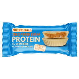 NUTRY NUTS WHITE PEANUT BUTTER 42GR X12