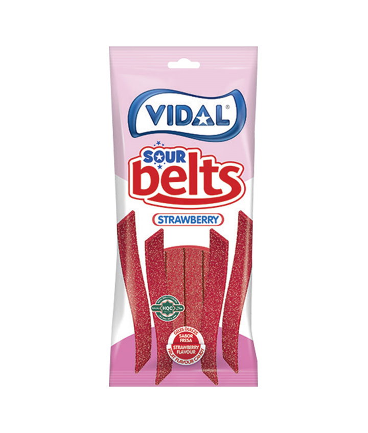 VIDAL # SOUR STRAWBERRY BELTS 90GR X14