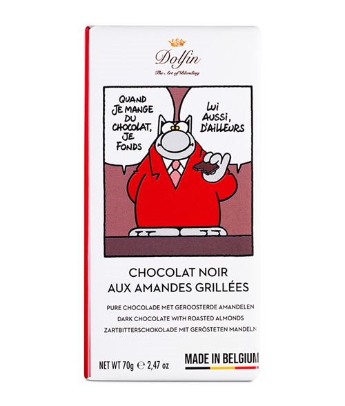 DOLFIN  LE CHAT TABL. NOIR AMANDES 70GR X15