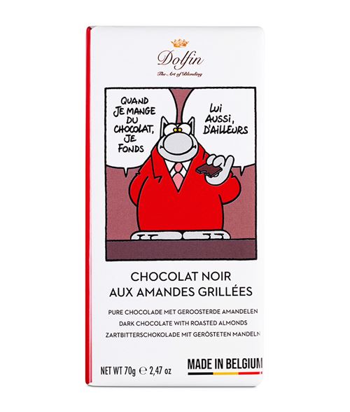DOLFIN  LE CHAT TABL. NOIR AMANDES 70GR X15