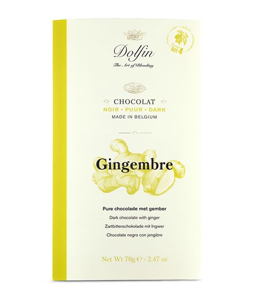 DOLFIN TABL.NOIR 60% GINGEMBRE 70GR X15