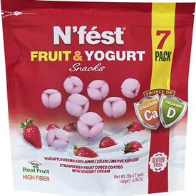 SNACKS FRUIT & YOGURT STRAWBERRY 140GR X12