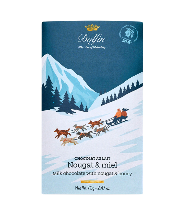 DOLFIN TABL. WINTER LAIT NOUGAT MIEL 70GR X15