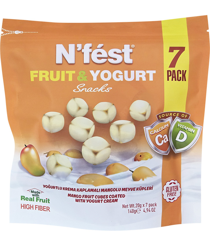 SNACKS FRUIT & YOGURT MANGO 140GR X12