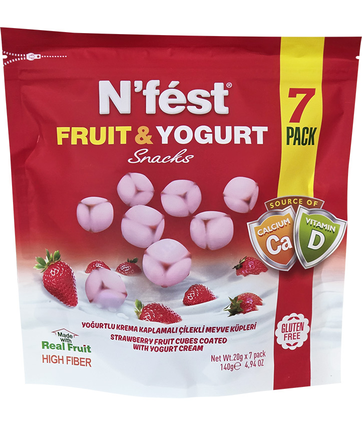 SNACKS FRUIT & YOGURT STRAWBERRY 140GR X12