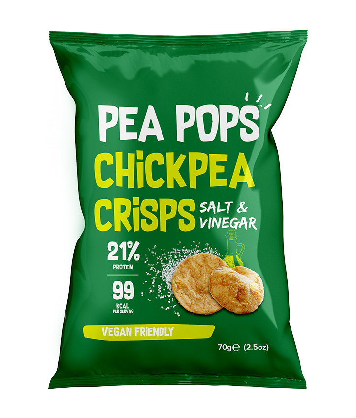 PEA POPS SALT & VINEGAR 70GR X12