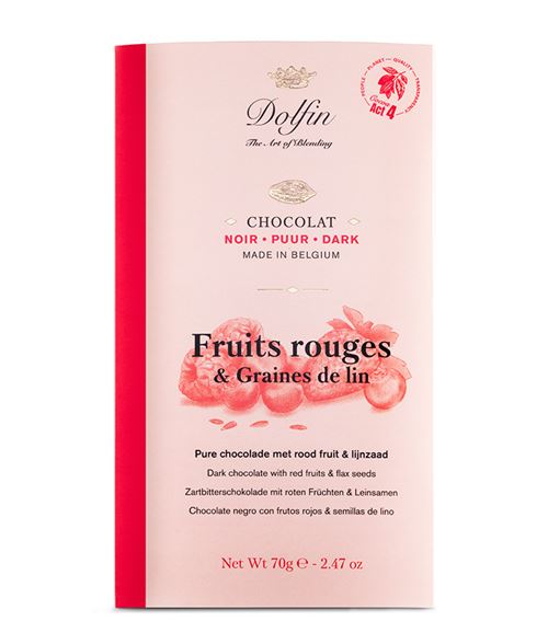 DOLFIN TABL. NOIR FRUITS R./GRAINES LIN 70GR X15